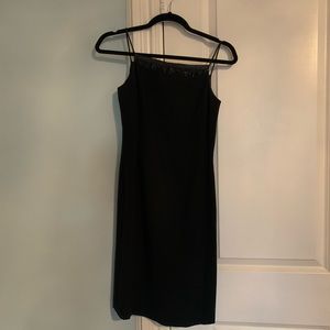 Ann Taylor Petites black wool cocktail dress